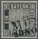 Bayern - Marken Und Briefe: 1849, Schwarzer Einser 1 Kreuzer Schwarz, Platte 1 Mit Bisher Unbekannte - Other & Unclassified