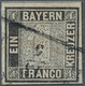 Bayern - Marken Und Briefe: 1849, Schwarzer Einser 1 Kreuzer Schwarz, Platte 1 Mit Halbkreisstempel - Other & Unclassified