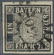 Bayern - Marken Und Briefe: 1849, 1 Kr. Schwarz, Platte 1, Allseits Sehr Breitrandig Mit Zweiseitig - Altri & Non Classificati