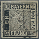 Bayern - Marken Und Briefe: 1849, Schwarzer Einser 1 Kreuzer Schwarz, Platte 1 Mit Halbkreisstempel - Other & Unclassified