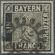 Bayern - Marken Und Briefe: 1849, Schwarzer Einser 1 Kreuzer Schwarz, Platte 1 Mit Bisher Unbekannte - Altri & Non Classificati