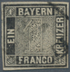 Bayern - Marken Und Briefe: 1849, Schwarzer Einser 1 Kreuzer Schwarz, Platte 2 Mit Halbkreisstempel, - Otros & Sin Clasificación
