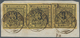 Württemberg - Marken Und Briefe: 1851, Dreimal Ziffern 3 Kr. Schwarz Auf Seltene E-Papierfarbe Ocker - Other & Unclassified