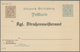 Württemberg - Ganzsachen: 1908. Aufbrauch-Dienstpostkarte 3 Pf Braun Neben 2 Pf Grün "Kgl. Straßenme - Altri & Non Classificati