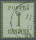 Elsass-Lothringen - Marken Und Briefe: 1870, 1 C. Olivgrün Mit Spitzen Nach Unten, Gestempelt Mit K1 - Altri & Non Classificati