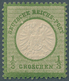 Deutsches Reich - Brustschild: 1872, 1/3 Groschen Dunkelgrün Großer Schild Postfrisch Mit PLATTENFEH - Storia Postale