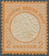 Deutsches Reich - Brustschild: 1872, Großer Schild 2 Kreuzer Gelblichorange, Ungebraucht Mit Origina - Cartas & Documentos