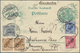 Deutsche Post In China - Mitläufer: 1901, 5 Pf Germania Jahrhundertkarte Mir Zusatzfrankatur Krone A - Cina (uffici)