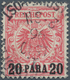 Deutsche Post In Der Türkei: 1895, "20 PARA 20" Auf 10 Pf Krone/Adler, Mittelkarminrot (dunkelgelb Q - Turchia (uffici)
