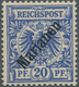 Deutsche Kolonien - Marianen: 1899, 20 Pf Violettultramarin Mit Diagonalem (48°) Aufdruck "Marianen" - Mariana Islands