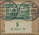 Danzig: 1920, 1,25 M. Dunkelbläulichgrün, Unterrandstück Mit HAN "H 2024.20" Auf Paketkartenbriefstü - Altri & Non Classificati