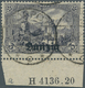 Danzig: 1920, 3 M. Violettschwarz, Unterrandpaar Mit HAN "H 4136.20", Sauber Gestempelt, Vorgefaltet - Altri & Non Classificati