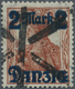 Danzig: 1920, 2 Mk Auf 35 Pfg Germania Mit Netzunterdruck Spitzen Nach Unten, Zeitgerecht Entwertete - Altri & Non Classificati