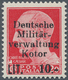 Dt. Besetzung II WK - Kotor: 1944, 10 L. Auf 20 C. Rot Mit Aufdruckfehler "n Statt U In Deutsche", P - Occupazione 1938 – 45