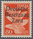 Dt. Besetzung II WK - Zara: 1943, 80 C. Mit Aufdruck-Setzfehler "Besetzuag" (Feld 17), Postfrisch Mi - Occupazione 1938 – 45