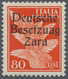 Dt. Besetzung II WK - Zara: 1943, 80 C. Mit Aufdruck-Setzfehler "Besetzuag" (Feld 17), Postfrisch Mi - Occupation 1938-45