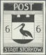Deutsche Lokalausgaben Ab 1945: Storkow: 6 Pfg. Stadtwappen, S/w-Fotoentwurf Der Späteren Marke, Ein - Other & Unclassified