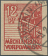 Sowjetische Zone - Mecklenburg-Vorpommern: 1946, 12 Pfg. Abschiedsserie Braunrot Ungezähnt, Gestempe - Other & Unclassified