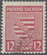 Sowjetische Zone - Provinz Sachsen: 1945, Freimarke 12 Pf Provinzwappen In Der Farbe HELLILAKARMIN M - Altri & Non Classificati