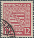 Sowjetische Zone - Provinz Sachsen: 1945, Provinzwappen 12 Pf. In Extrem Seltener B-Farbe Lilakarmin - Altri & Non Classificati