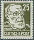 DDR: 1953, 25 Pfg. Köpfe II Mit WZ X I, Tadellos Postfrisch Mit Dem Plattenfehler "Punkt Unter Den L - Collections