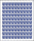 DDR: 1963, Ulbricht, 50 Pfg. Blau, 5 Komplette 100er-Bögen Mit Unterschiedl. DZ 'A', 'C' Etc., 4 Bög - Collections