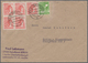 Berlin: 1948, Alliierte Besetzung Zehnfachfrankaturen Auf Zwei Briefen Und Einer Postkarte Alle Von - Usati