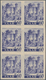 Saarland (1947/56): 1947, Freimarken 60 Pf "Saar I" UNGEZÄHNTER SECHSER-BLOCK Postfrisch, Einwandfre - Used Stamps