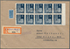 Bizone: 1948, 8 Pf Schwarzblau, 10er-Block Als Massen-MeF Portogerecht Auf Einschreibebrief Der 2.Ge - Altri & Non Classificati