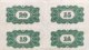 Russia 4 X 4 Rubles, 50 Kopeks, P-S885/S888 (1919) - Sheet Of 4 - AUNC - Russland