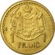 Monnaie, Monaco, Franc, Undated (1943), Poissy, TB, Cupro-Aluminium, Gadoury:MC - 1922-1949 Louis II