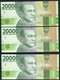 Indonesia - 20000 Rupiah 2016 X 3 Pcs. Consecutive Serial Nr. - P-158 - Indonesia