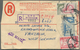 Barbados: 1958/1960, Group Of Four Uprated Registered Stationery Envelopes 8c. Blue, Sent To Pforzhe - Barbados (1966-...)