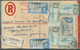 Barbados: 1958/1960, Group Of Four Uprated Registered Stationery Envelopes 8c. Blue, Sent To Pforzhe - Barbades (1966-...)