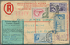 Barbados: 1958/1960, Group Of Four Uprated Registered Stationery Envelopes 8c. Blue, Sent To Pforzhe - Barbados (1966-...)