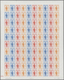 Neukaledonien: 1973. Lot Of 3 Color Proof Sheets Of 100 For The Definitive Issue "Tchamba Mask". Pri - Neufs