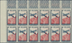 Reunion: 1938, Airmails, 3.65fr. Slate/carmine Showing Variety "Missing Value", 30 Stamps Within Uni - Neufs