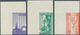 Syrien: 1955/1958, Group Of 14 Imperforate Stamps: 1955 Alep Citadel Pairs, 1957 4th Damas Fair, 195 - Siria