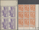 Tunesien: 1945/1968 (ca.), Accumulation In Stockbook With Many BLOCKS Of Four Incl. Many With Printi - Cartas & Documentos