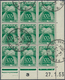 Frankreich - Portomarken: 1953, Postage Due 100fr. Green 'wheat' Lot Of 100 Stamps In Larger Blocks - 1960-.... Lettres & Documents