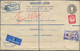 Großbritannien - Ganzsachen: 1954/1958, Group Of 19 Uprated Registered Stationery Envelopes KGVI (4) - Autres & Non Classés