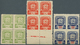 Karpaten-Ukraine: 1945, Group Of Ten Blocks Of Four (=40 Stamps), Unnmounted Mint (some With Natural - Ucrania