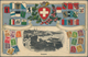 Schweiz: 1900 Ca.: Fünf Verschiedene Ansichtskarten Mit Abbildungen Alter, Schweiz. Briefmarken Sowi - Otros & Sin Clasificación