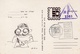 Israel Judaica Rare 1970 Army IDF "Tabit" National Stamp Exhibition, Caricature Postcard VI - Brieven En Documenten