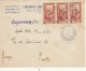 ESPRESSO 1953 CON 3X25 ITALIA AL LAVORO -TIMBRO AMBULANTE NAPOLI ROMA-PRATO FIRENZE (Z2201 - 1946-60: Storia Postale