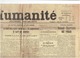 L 'HUMANITE  ( 2 Pages) La Triste Histoire D'Adolphe DEGEYTER , Auteur De L'INTERNATIONALE ; 15  Aout 1919 - 2 Scans - Autres & Non Classés