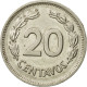 Monnaie, Équateur, 20 Centavos, 1975, TTB, Nickel Plated Steel, KM:77.2a - Equateur