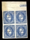 RARISSIME BLOC 4 TIMBRES RÉGENCE ESPAGNOLE 1870  N°107 NEUF* N.D. AVEC VARIETÉ DOUBLE IMPRESSION + BORD DE FEUILLE- - Unused Stamps