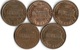 Lot 5 Pièces De Monnaie    1 Cent - Lots