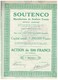 Action Ancienne - SOUTENCO - Manufacture De Souliers Tennis - Titre De 1929 - Rare - Sports